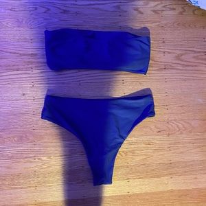 Grey high wasted bikini bandeau style size L